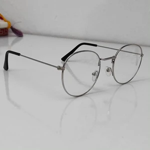 Ayel Glasses Round Şeffaf Cam Gözlük Gümüş Çerçeveli