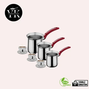 Yıldırım Kitchen 𝗬𝗶𝗹𝗱𝗶𝗿𝗶𝗺 𝗞𝗶𝘁𝗰𝗵𝗲𝗻 Paslanmaz Çelik Cezve Seti