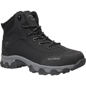Soğuk Geçirmez Uzun Outdoor Trekking Bot Ayakkabı Siyah - Füme