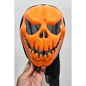 Atölye Mi Korkunç Balkabağı Halloween Maske Arkası Tüllü Cadılar Bayramı Maskesi