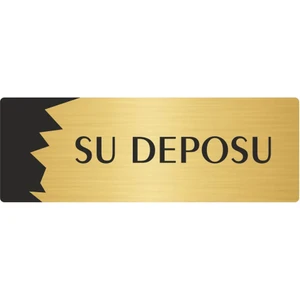 Özarslan Dizayn Metal Departman Kapı Isimliği Yönlendirme Levhası Su Deposu 5X20 cm Altın Renk