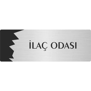 Özarslan Dizayn Metal Departman Kapı Isimliği Yönlendirme Levhası Ilaç Odası 5X20 cm Gümüş Renk