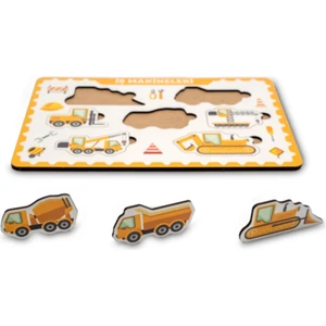 Montessori Iş Makineleri Ahşap Bultak Puzzle Seti - Eğitici, Öğretici ve Güvenli Çocuk Oyuncağı