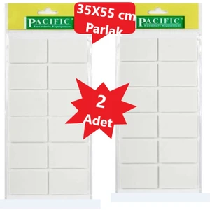 Zemin Koruyucu 35X55 mm Parlak Beyaz Keçe, Ses ve Çizik Önleyici Siyah Mobilya Keçesi 2 Adet
