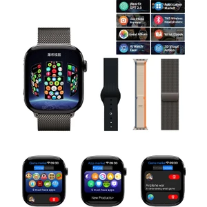 Watch 10 Series Hk x Pro Max Akıllı Saat Amoled 2.02 Yapay Zeka Gerçek Kasa Tasarımı Yapay Zeka Ai