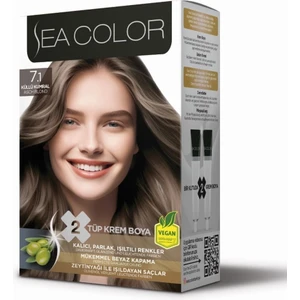 Sea Color Mükemmel Beyaz Kapama 2x50 Ml Tüp Boya 2 Adet Oksidan 7.1  Küllü Kumral