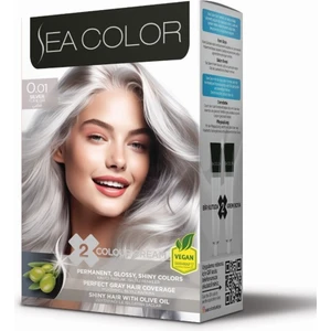 Sea Color Mükemmel Beyaz Kapama (1 Pk X 2 Tüp Saç Boyası Ve Oksidan) 0.01  Füme Gri