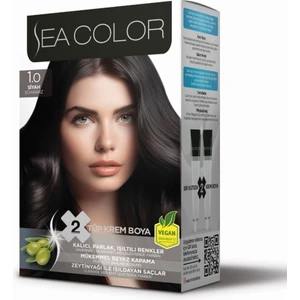 Sea Color Mükemmel Beyaz Kapama (1 Pk X 2 Tüp Saç Boyası Ve Oksidan) 1.0  Siyah
