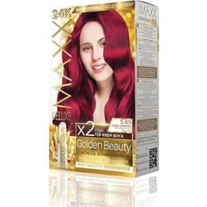 Maxx Deluxe Golden 5.65 Çilek Kırmızısı 24k Altın Içerikli Saç Boyası Çilek Kırmızısı