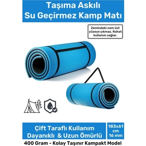 Taşıma Askılı  Konforlu Kalın Rahat Çift Taraflı Çadır Uyku Yer Minderi 16MM Kamp Matı