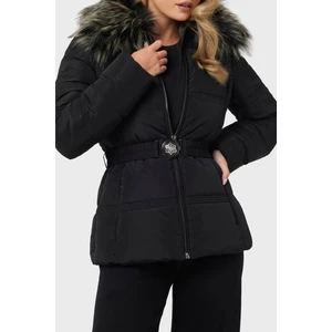 New Marisol Slim Fit Suya Dayanıklı Kürklü Şişme Mont W4BL43WGK22 Bayan Mont W4BL43 WGK22 Jblk