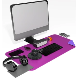 Deri Mousepad Oyuncu 80X40CM Matı Laptop ve Bilgisayar Uyumlu Geniş Gaming Masa Sümeni ve Mouse Pad Ofis Uyumlu Mürdüm