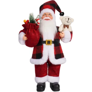 Noel Noel Baba Figürü Hediye Bebek Aksesuarları Oturma Odası Tatil Dekoru Siyah ve Kırmızı Kareli (Yurt Dışından)