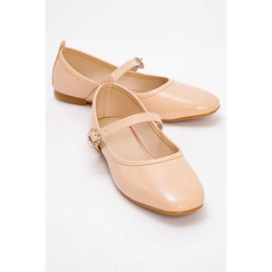 Kadın Kemerli Taşlı Küt Burunlu Babet TEN RUGAN