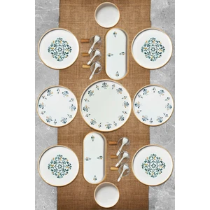 Kitchen Life 23 Parça 6 Kişilik D-Harma Stackable Kahvaltı Takımı - Sosluklu ve Kaşıklı Kahvaltılık Sunum Seti