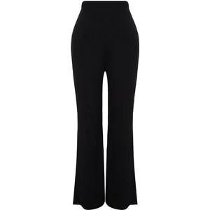 Kadın Yeni Moda Büyük Beden Ispanyol Paça Regular Boy Örme Yüksek Bel Ispanyol Paça Örme Pantolon