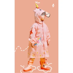 Unicorn Somon Pembe 3D Su Gecirmez Yağmurluk