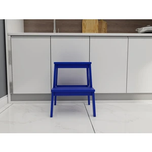Basamaklı Ahşap Tabure Mavi Renk