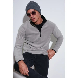 Slim Fit Yarım Fermuarlı Dik Yaka Soğuk Geçirmez Polar Erkek POLAR 5906003