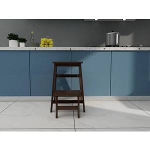 Ahşap Katlanabilir Basamaklı Tabure Ceviz Renk