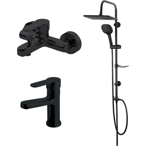 Domino Siyah Banyo Lavabo Bataryası Bold Duş Ünitesi 910530B-971521B-971511B