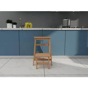 Ahşap Katlanabilir Basamaklı Tabure Meşe Renk