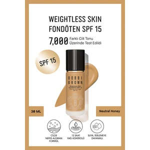Bobbi Brown Weightless Skin 24 Saat Kalıcı Fondöten SPF 15 - Doğal ve Mat Bitişli - Neutral Honey - 30 ml