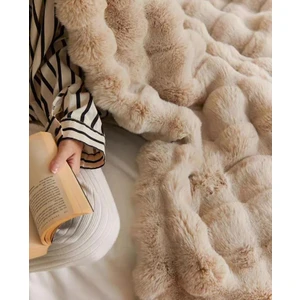 Peluş Koltuk Şalı Pofuduk Koltuk Örtüsü Bubble Koltuk Örtüsü 200 x 150 cm Pelus Koltuk Ortusu