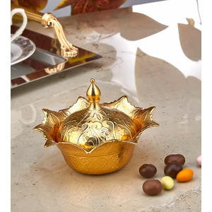 İhvan Online Kapaklı Gül Şekerlik Tas Altın