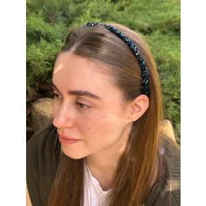 BYM412 Lacivert Pullu Kadın Çocuk Saç Aksesuarı Taç