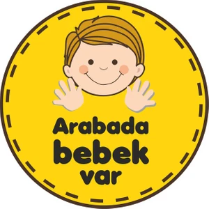 Reysa Tasarım Arabada Bebek Var Sticker 4 10X10 Cmrenkli Sticker