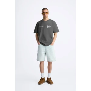 The Champ Clothing Bisiklet Yaka Eighty Five Yazılı Oversize Füme Erkek T-Shirt