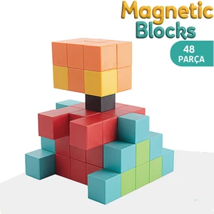 Learning Fun 48 Parça Manyetik Küp Bloklar Dıy Yapı Oyuncağı