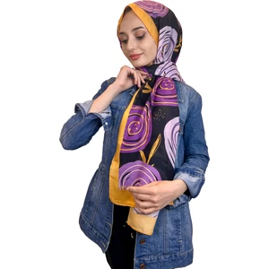Pamuklu Şal - Desenli Ince Sezonluk Pamuk Soft Şal 01002