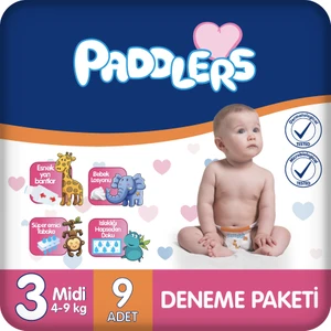 Bebek Bezi 3 Numara Midi 9'lu (4-9 Kg) Deneme Paketi