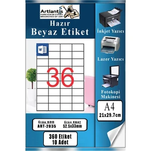 A4 Hazır Etiket 52.5X33 mm 10 Sayfa 1 Paket Kendinden Yapışkanlı Fotokopi Lazer Inkjet Kağıdı Yazıcılar Için Uyumlu