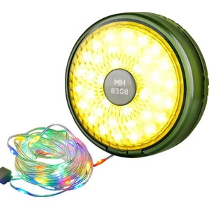 Şarjlı Kamp Lambası Gün Işığı 36 LED  + 8 Metre Süsleme Dekor Ledli 8 Mod Çadır Lambası Kamp Feneri