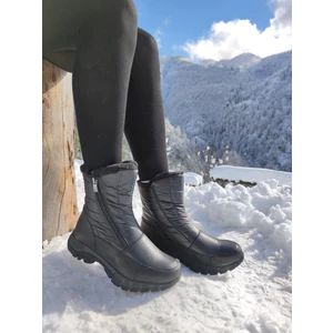Çiğdem Kundura  Kar Botu Unisex  - Kar 13 - Siyah-Çapraz-Fermuarlı - 39