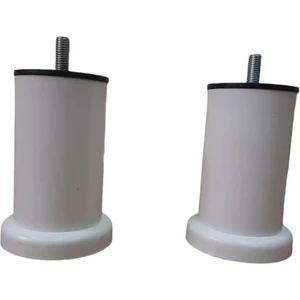10 cm Beyaz Baza, Yatak, Koltuk, Kanepe Ayağı Civatalı M10 (Kalın Diş) (2 Adet)