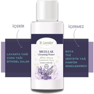 Organik Lavanta & Çuha Yağlı Micellar Makyaj Temizleme Suyu Tüm Cilt Tipleri Için 200 ml