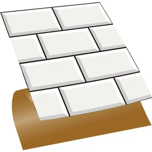 Kendinden Yapışkanlı Büyük Beyaz Koyu Derzli Metro Desenli Pvc Karo 30X30 cm (11 Adet) 1m2
