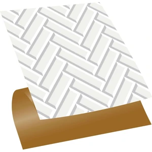 Kendinden Yapışkanlı Beyaz Balıksırtı Desenli Pvc Karo 30X30 cm (11 Adet) 1m2