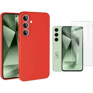 Samsung Galaxy S24 Fe ile Uyumlu Kılıf Soft Yumuşak Telefon Kılıfı ve Temperli Cam Ekran Koruyucu