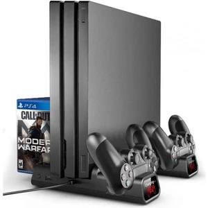PS4 Pro ve Slim İçin Fanlı Dikey Soğutucu ve Kol Şarj Edici Organizatör Stand TP4-882