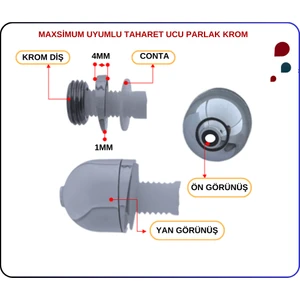 311464YP1TE Taharet Ucu Fıskiye Ayarlı Krom Metal(Tk8°)