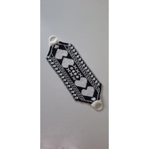 Yumoş Siyah/Beyaz Sırt Sabunluğu-Banyo Ve Duş Lifi-Doğal Özel Dokuma