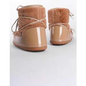 Capone Outfitters Kadın Kar Botu Yuvarlak Burunlu Kalın Tabanlı Kürklü Kalın Topuklu Model