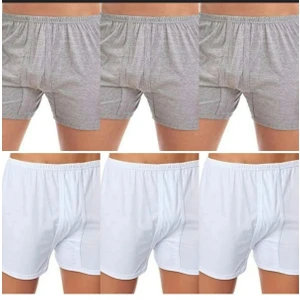 6 Adet Erkek Paçalı Don Gri & Beyaz