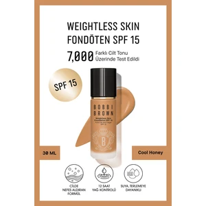 Bobbi Brown Weightless Skin 24 Saat Kalıcı Likit Fondöten SPF 15 - Doğal ve Mat Bitişli - Cool Honey - 30 ml