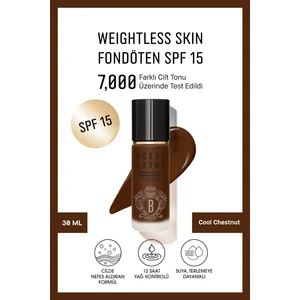 Bobbi Brown Weightless Skin 24 Saat Kalıcı Fondöten SPF 15 - Doğal ve Mat Bitişli - Cool Chestnut - 30 ml